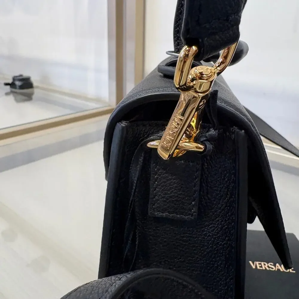 Versace La Medusa Top Handle Crossbody Bag Black NWT - Picture 3 of 7